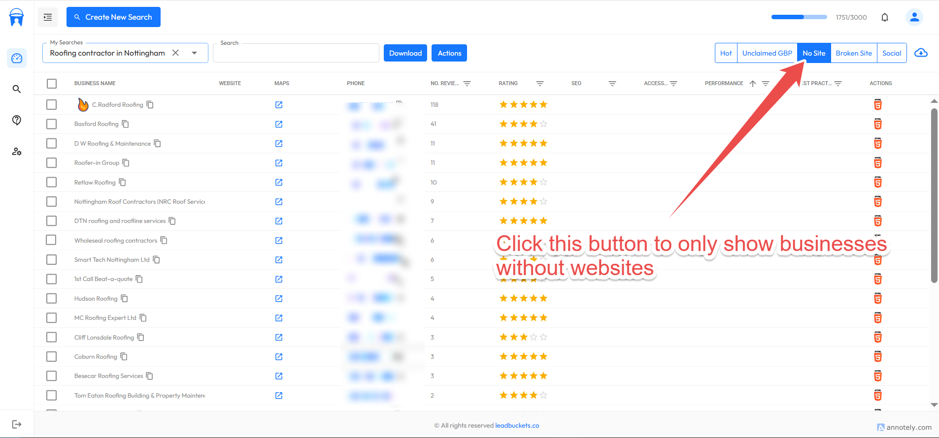 An image showing businesses without websites