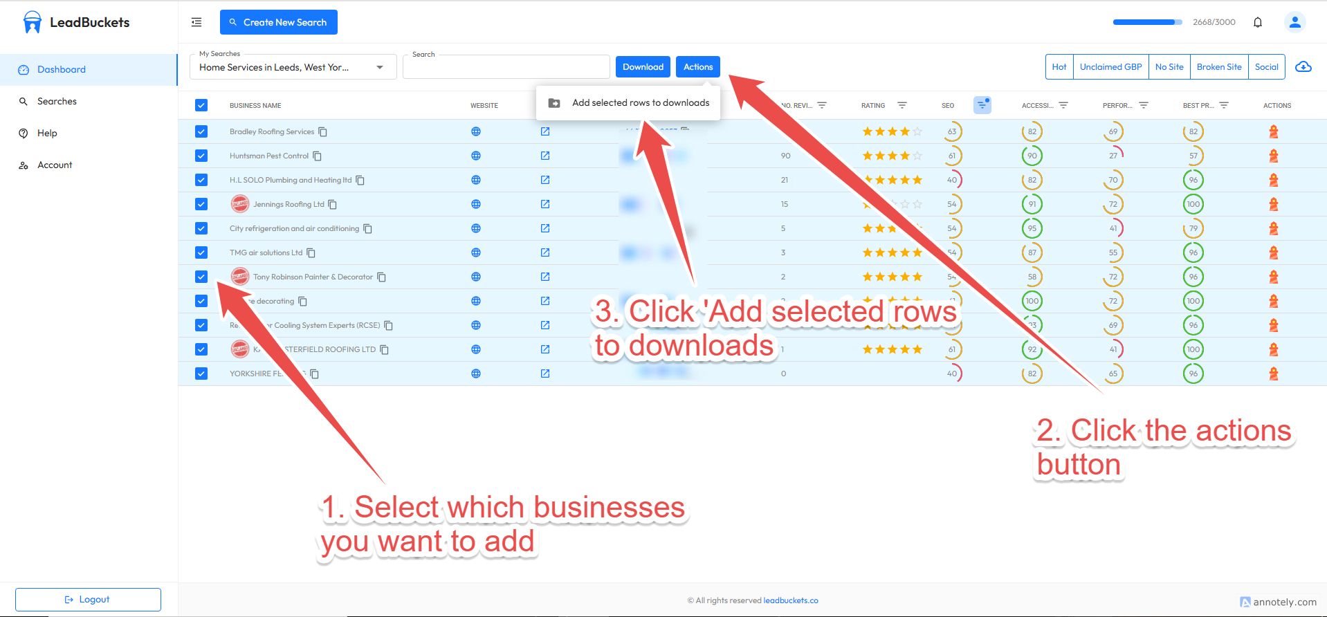 Screenshot showing how to download data