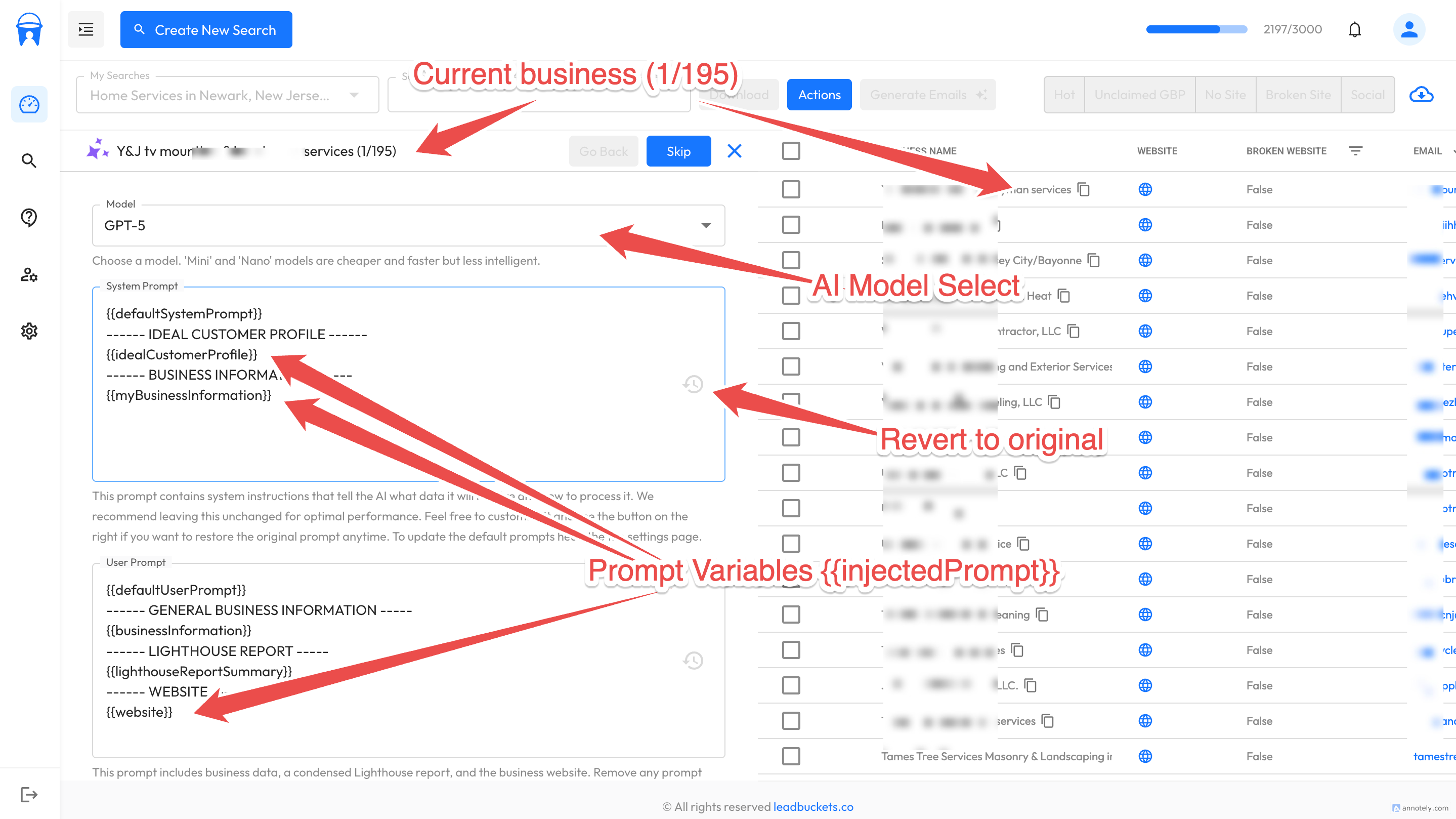 Generate Emails Drawer