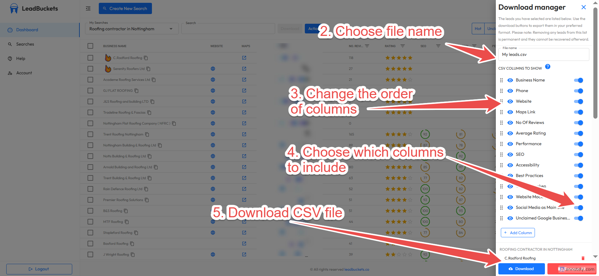 LeadBuckets download manager